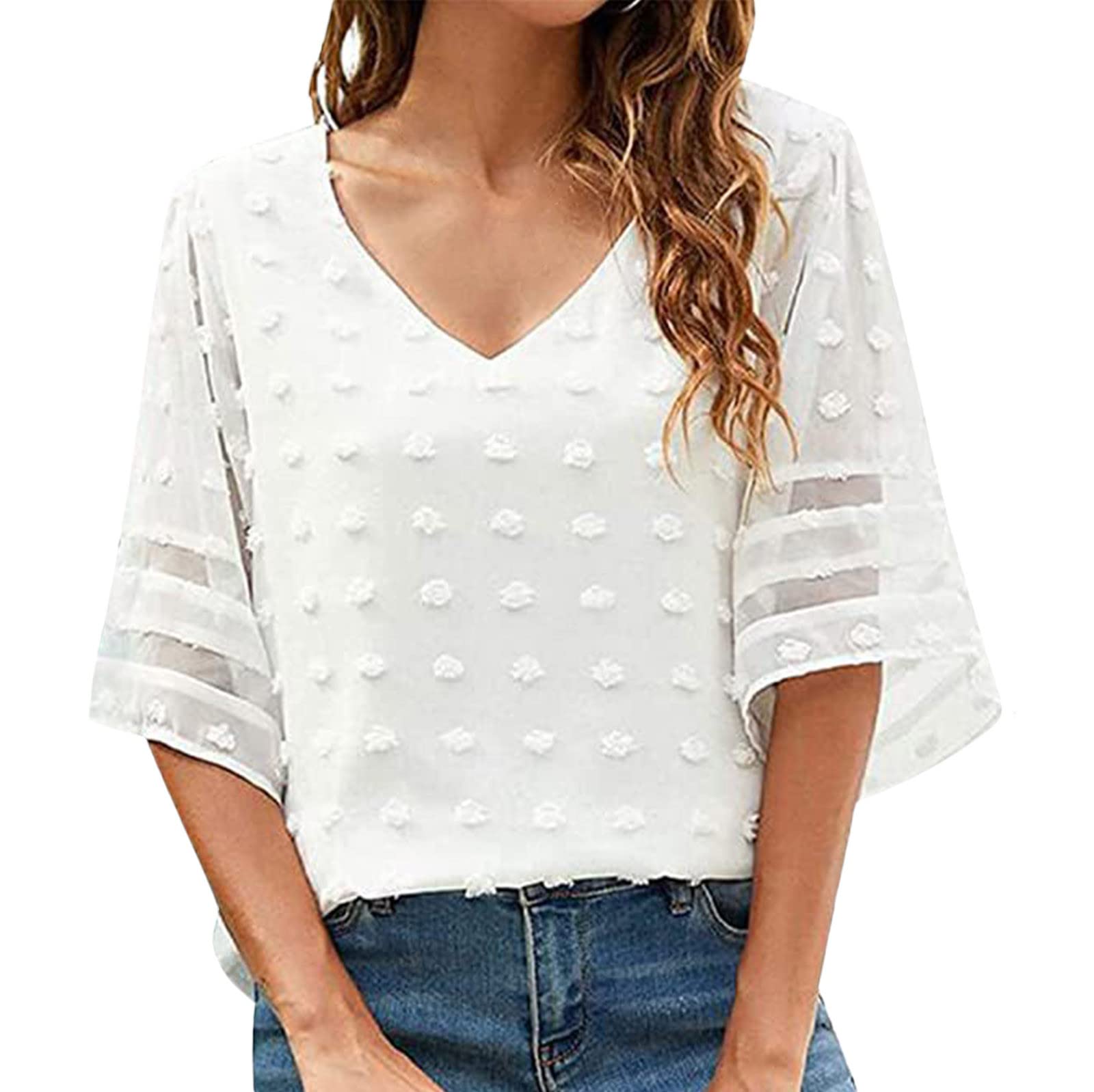 Women's Summer Tops 2024 - Casual Short Sleeve Loose Tunic Blouse | Comfortable Lightweight Flowery Cute T-Shirts for Beach, Vacation & Everyday Wear