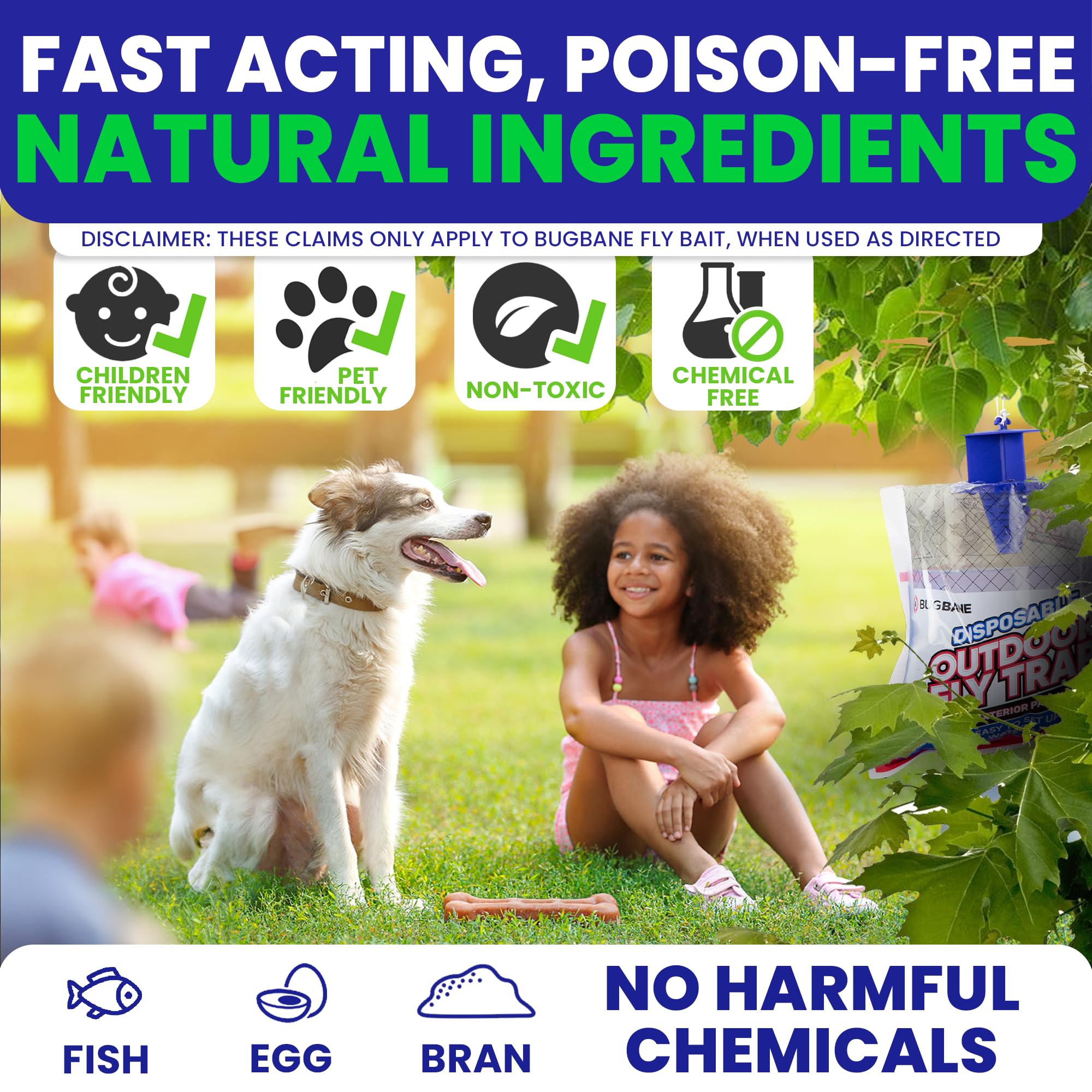 **Non-Toxic Outdoor Fly Traps for Patio & Yard – 2 Pre-Baited Disposable Hanging Fly Catchers – Effective Bug Control for Horse Ranches, Trash Cans & Outdoor Areas – Safe & Chemical-Free Fly Killer**    *(Perfect for patios, gardens, stables, barns, and garbage areas – keeps flies away naturally!)*