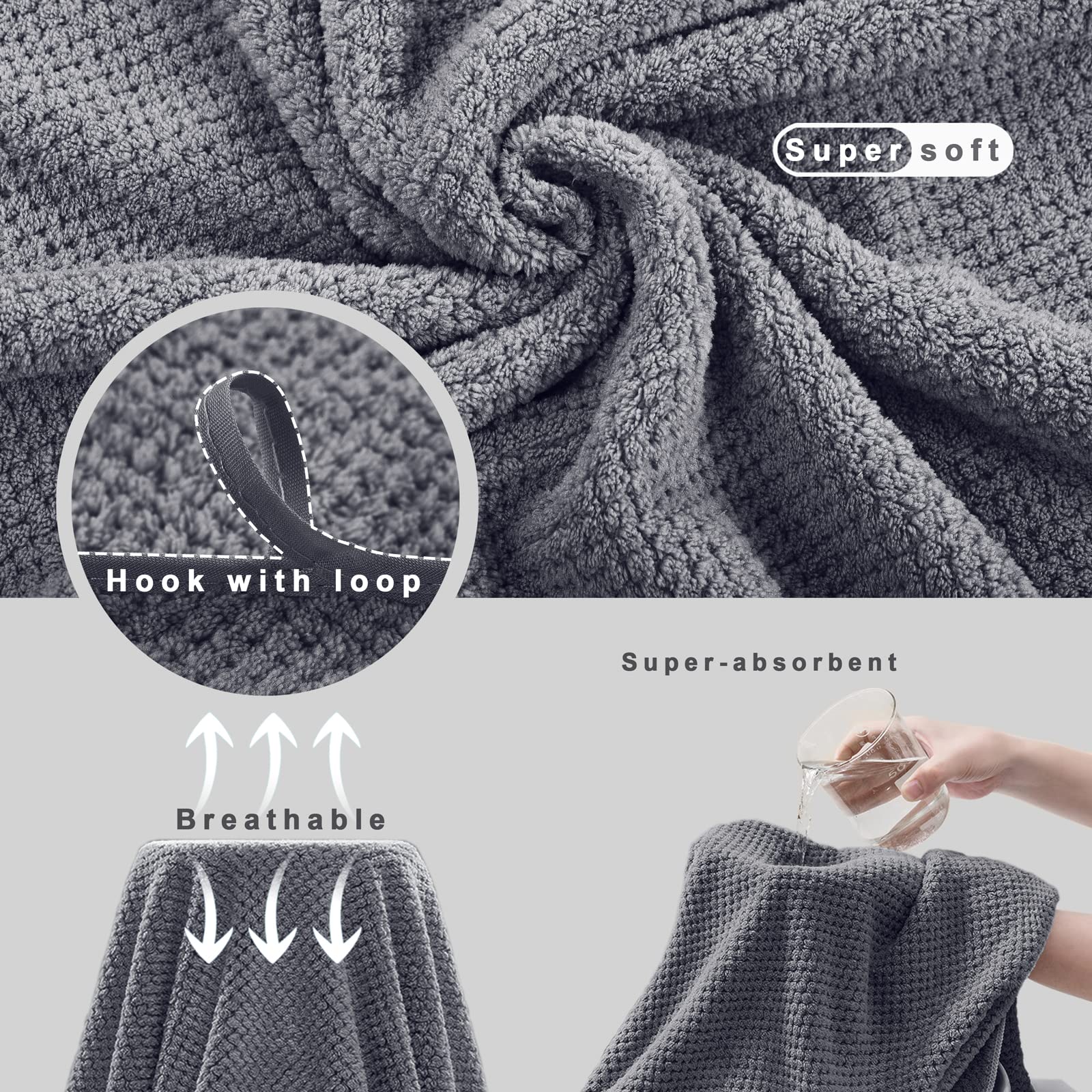 Premium Microfiber Bath Towel Set - 2 Pack 35