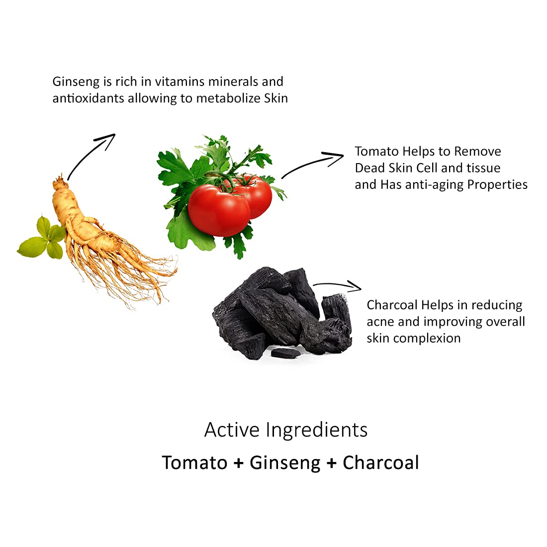 Green Tea Hydrating Facial Sheet Mask 20ml & Tomato Ginseng Charcoal Renewal Sheet Mask 25ml - Korean Skincare Set for Women & Men - Daily Moisturizing & Detoxifying Face Care for Glowing Skin