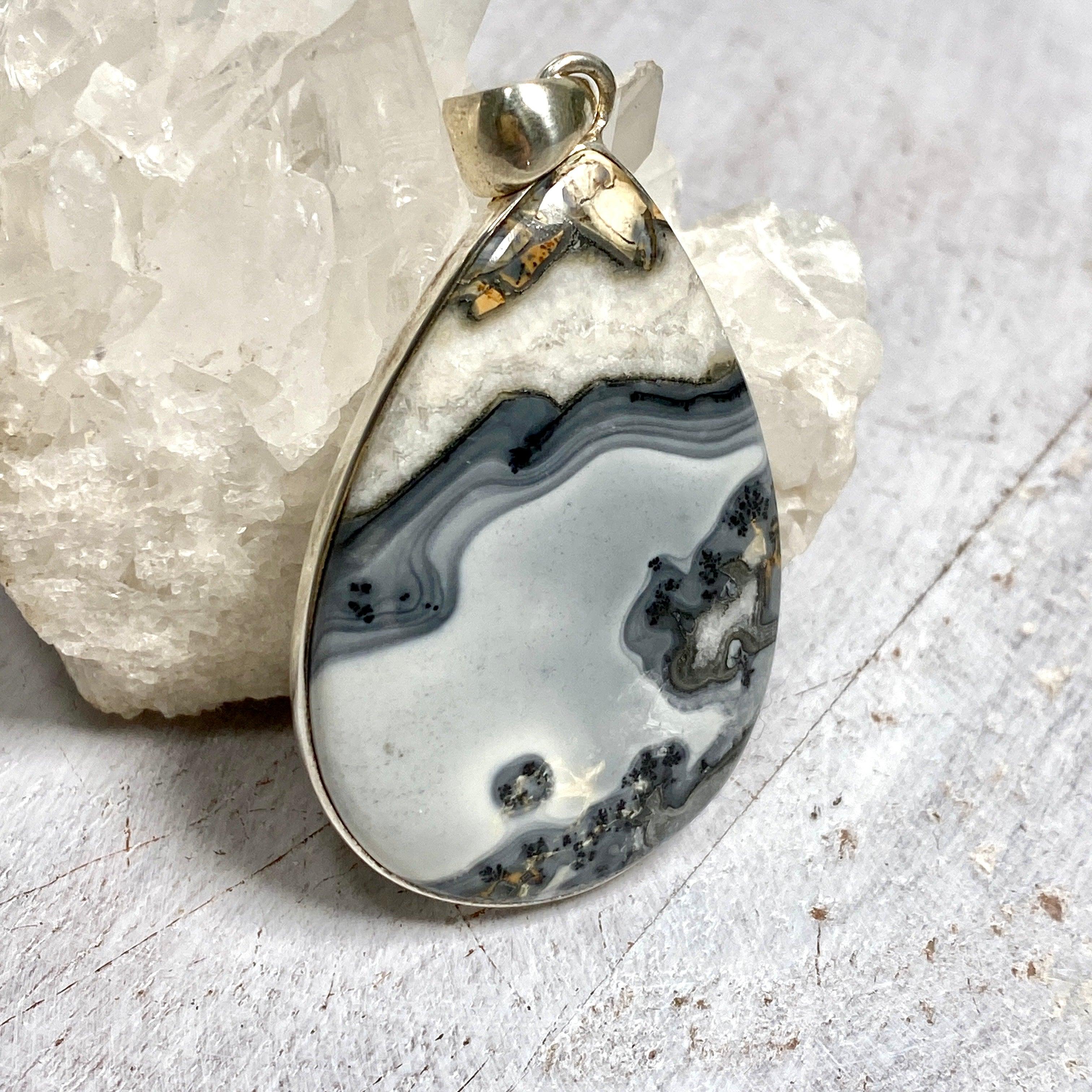 Maligano Jasper Teardrop Cabochon Pendant KPGJ2138 - Natural Stone Jewelry for Women, Handmade Boho Necklace - Perfect for Meditation, Healing & Spiritual Gifts