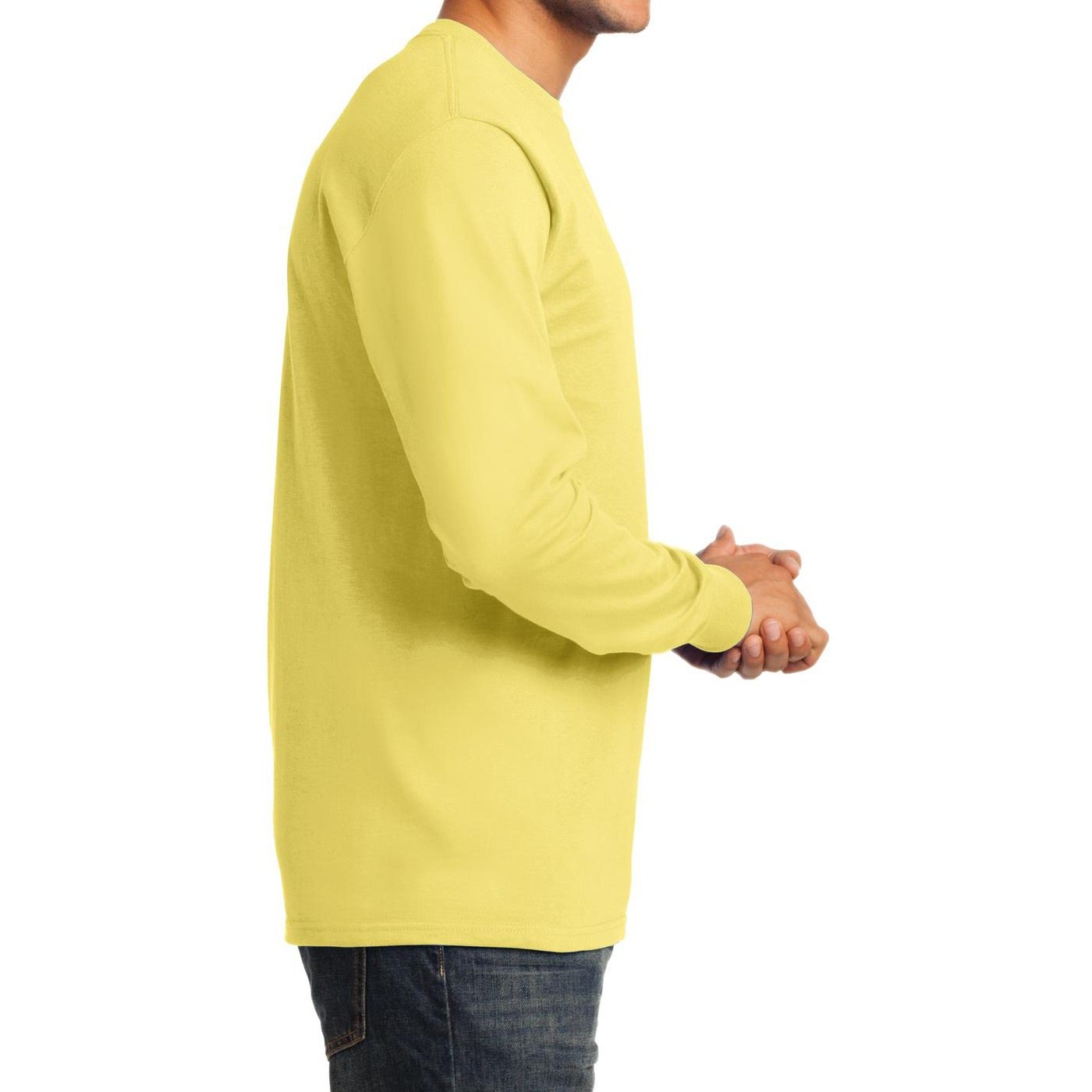 Premium Men's Long Sleeve Essential T-Shirt - Soft Cotton Crewneck Basic Tee for Casual Wear, Layering & Everyday Comfort