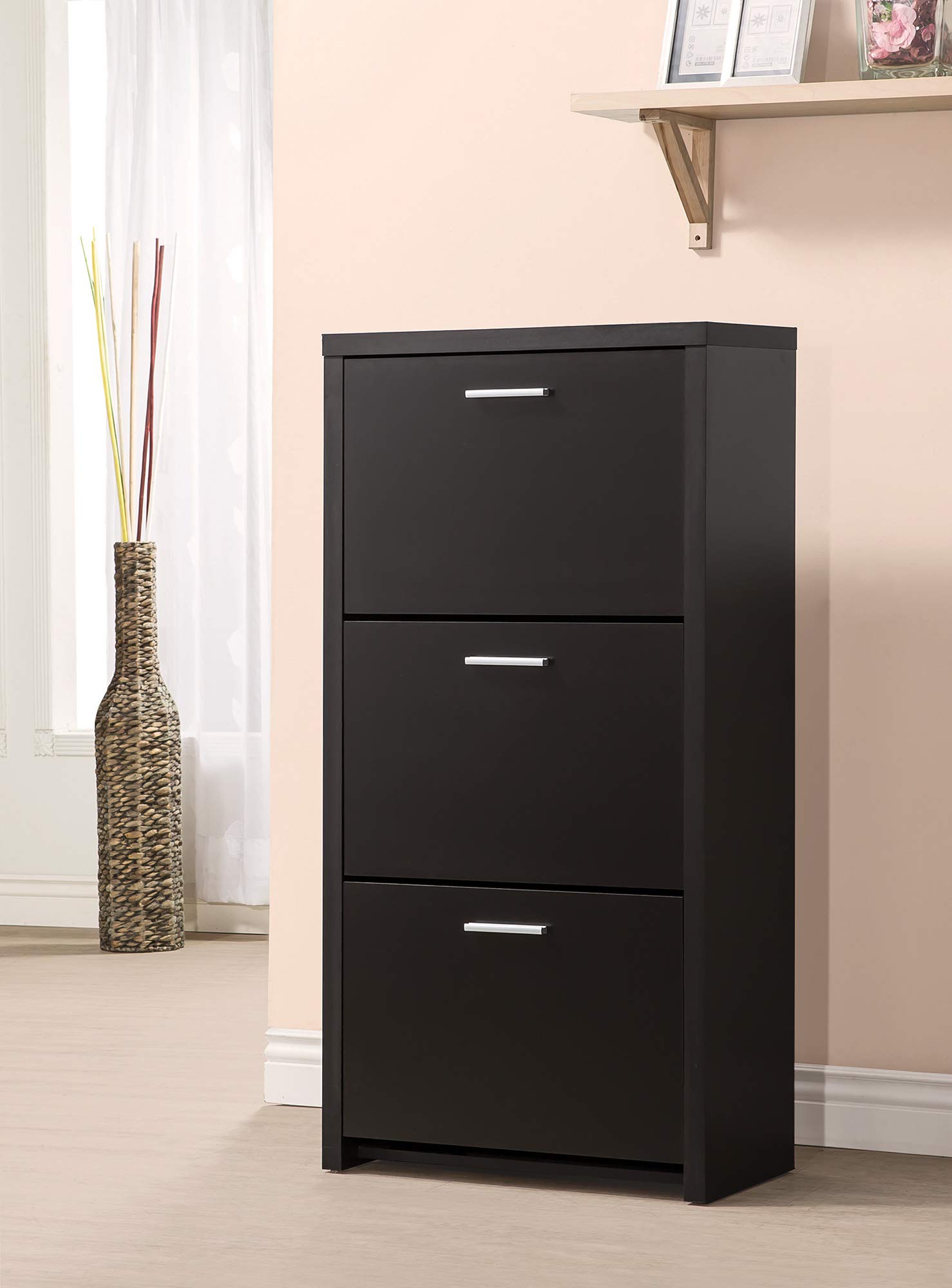 Benzara Storage Cabinet - 3-Tier Organizer with Shelves for Home, Office, or Garage - Perfect for Organizing Books, Toys, and Supplies