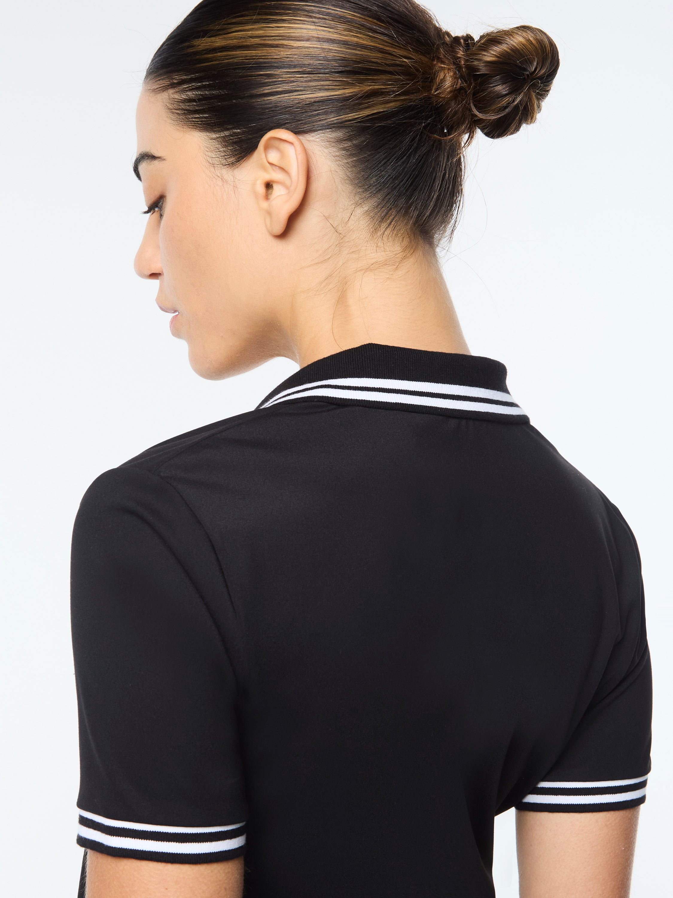 Idalia Cropped Polo Shirt for Women - Stylish Black Short Sleeve Top | Perfect for Casual Outings, Summer Fashion & Streetwear