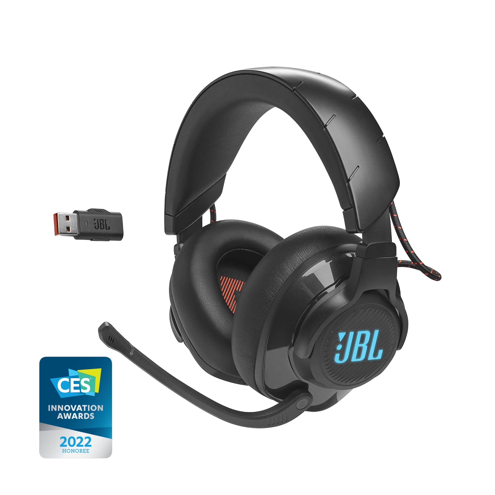 JBL Quantum 610 Wireless Gaming Headset - Over-Ear Bluetooth Headphones with QuantumSURROUND Sound, 2.4GHz Wireless Connection, 40-Hour Battery Life, Flip-Up Mic & Game-Chat Dial - Perfect for PC, PS5, Xbox Gaming & Online Meetings (Black)