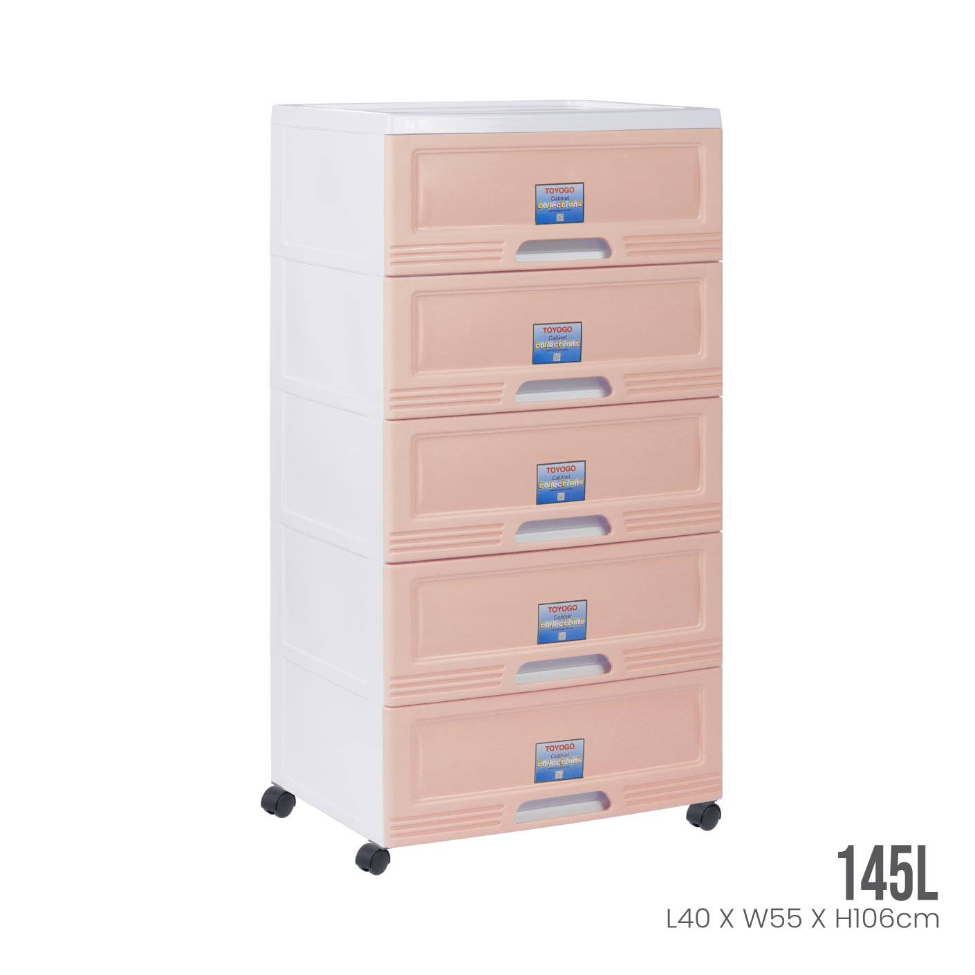 WHITE FRAME PEACH DRAWER (609-5WF-PCH)