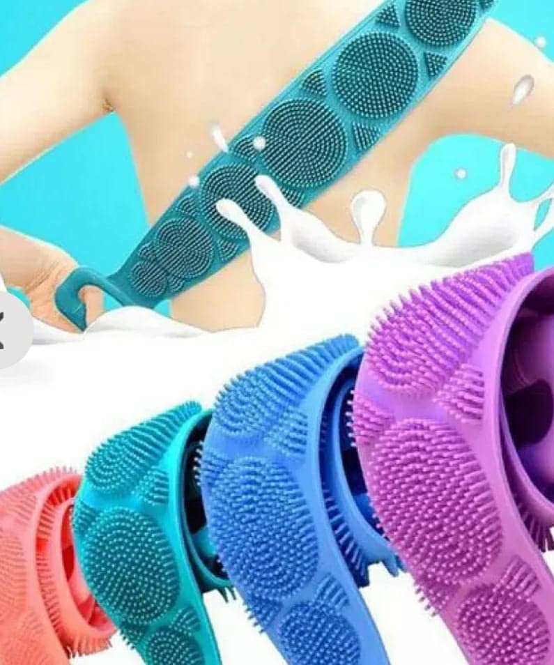 SOHAM DECOR Silicone Body Scrubber - Dual Sided Exfoliating Shower Belt for Back & Full Body Cleansing | Replaces Bath Towel & Brush | Perfect for Sensitive Skin & Spa Days | Home & Travel Use