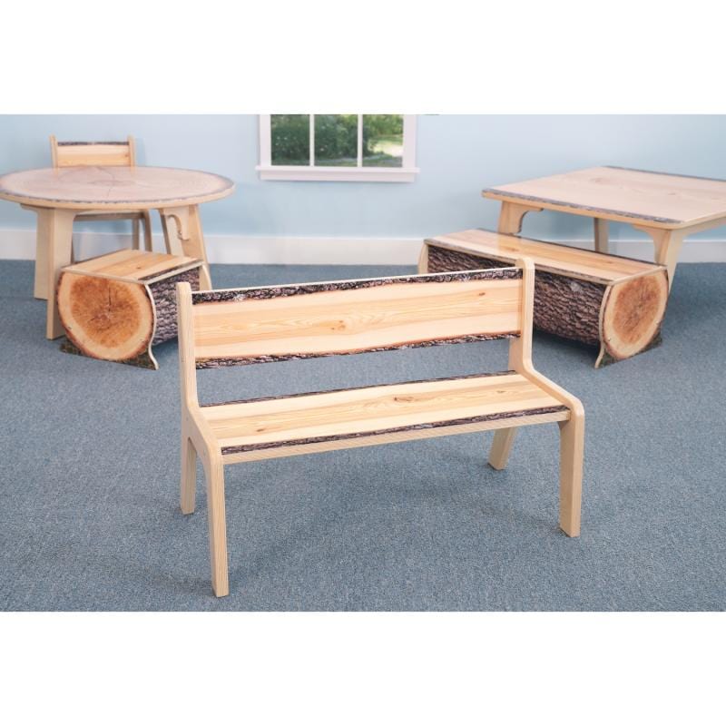 Nature View Live Edge Wood Bench 12H - Handcrafted Rustic Bench for Living Room, Bedroom, or Outdoor Patio Decor