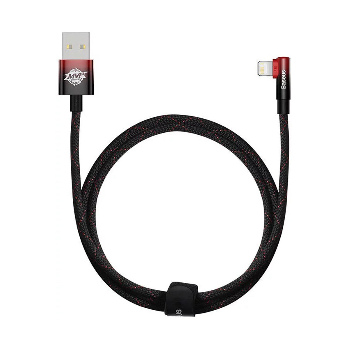 Baseus 1M 90 Degree Elbow iPhone Lightning Cable (2.4A Fast Charging) | MVP 2 Series Durable Charger for iPhone - Perfect for Gaming, Driving & Bedside Charging