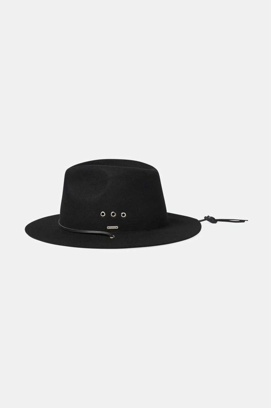 Wesley WTHR GUARD™ Packable Fedora Hat for Men & Women - Waterproof & Windproof Travel Hat - Foldable Sun Hat for Outdoor Adventures, Hiking, Beach & Casual Wear - Black