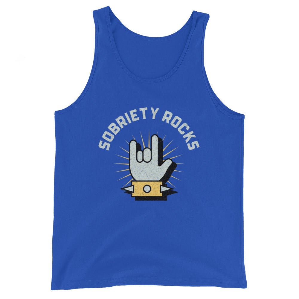 Men's Sobriety Rocks Tank Top - Comfortable & Stylish Workout Shirt for Gym, Running & Recovery Support