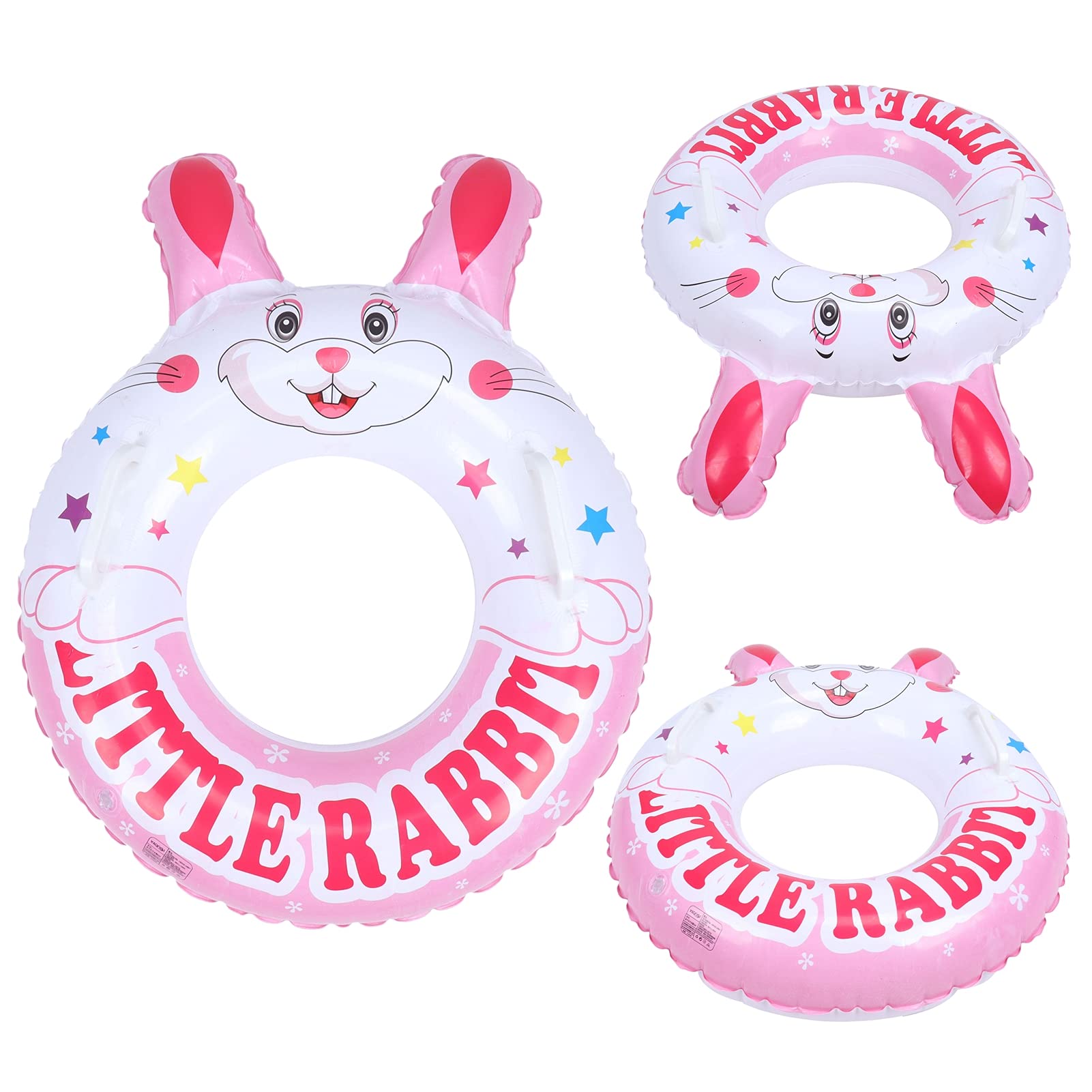 Transparent Cartoon Cute Bunny Swim Ring - Durable Non-Leak Inflatable Pool Float for Kids, Food Grade PVC Floating Toy for Pool, Beach, Sea, Party & Summer Water Fun