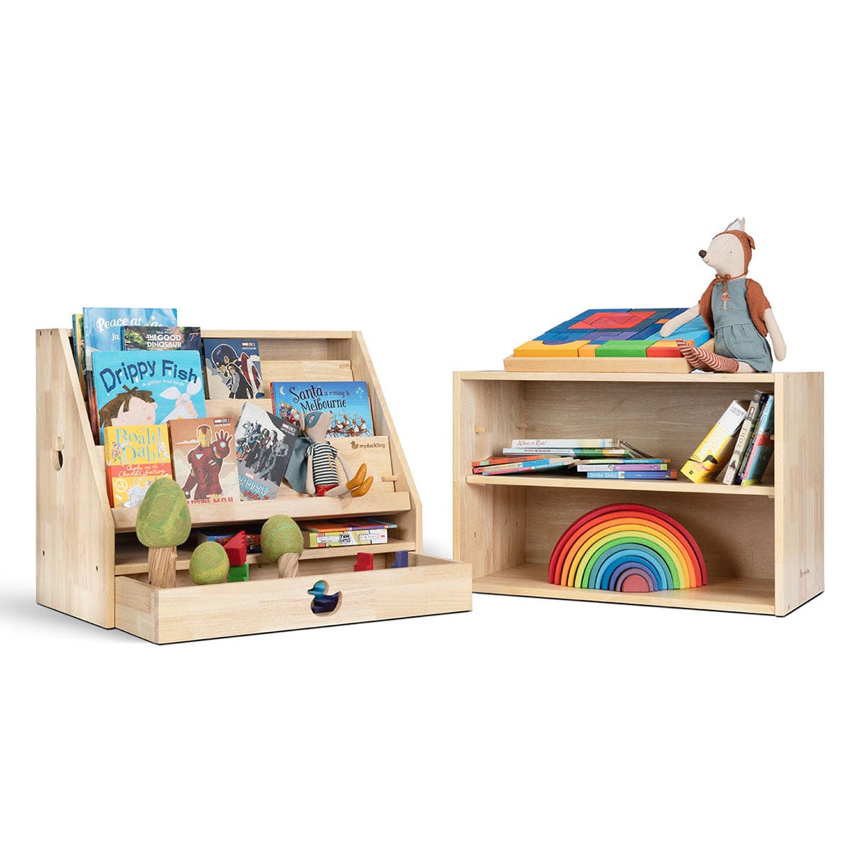 EVE Solid Wood 2-in-1 Display Bookcase Shelf - Modern Bookshelf & Storage Unit for Living Room, Bedroom, or Office - Perfect for Organizing Books, Decor, and Essentials