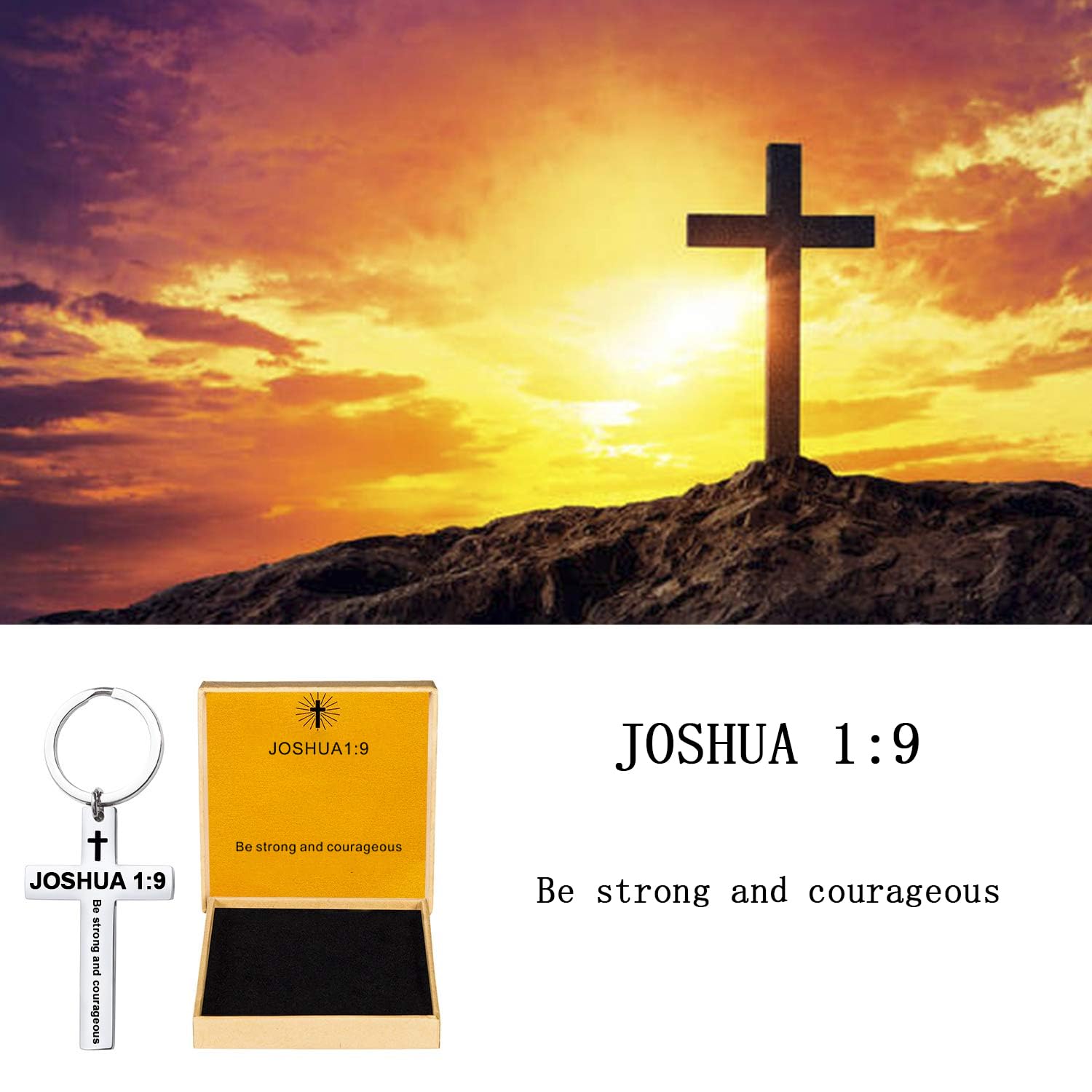 Religious Cross Keychain for Men - Christian Bible Verse Keychain with Scripture, Easter Basket Stuffer Gift - Perfect for Church Events, Baptism Gifts & Daily Faith Inspiration