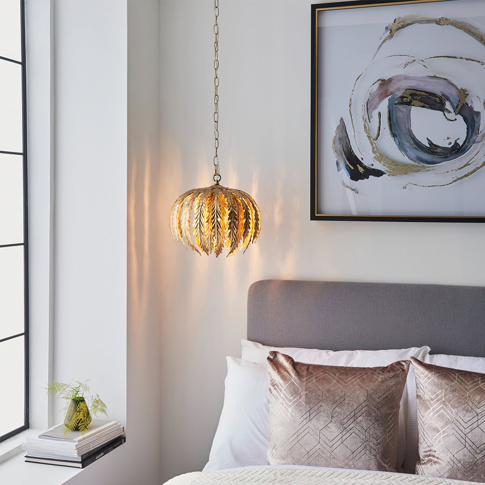 Delphine Pendant Lamp - Modern Glass Ceiling Light Fixture for Dining Room, Kitchen Island & Bedroom Decor | Elegant Hanging Chandelier Lighting for Home & Office
