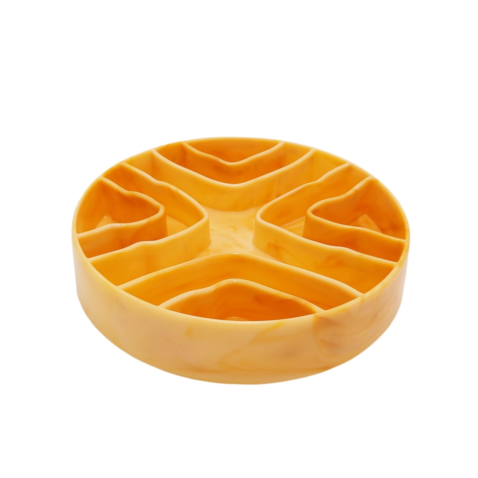 8 Inch Slow Feeder Dog Bowl - Anti Gulping Healthy Eating Pet Bowl for Small & Medium Dogs & Cats - Light Gold - Perfect for Fast Eaters & Portion Control at Mealtime