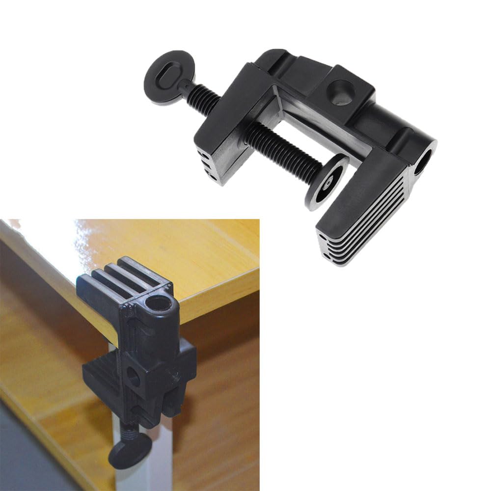 3 Pack Non-Marring Plastic Swing Arm Desk Lamp Clamp - Adjustable Gooseneck Base Holder for LED Architect Table Lamp, Microphone & Camera Stand - Perfect for Home Office, Studio & Workspace Lighting