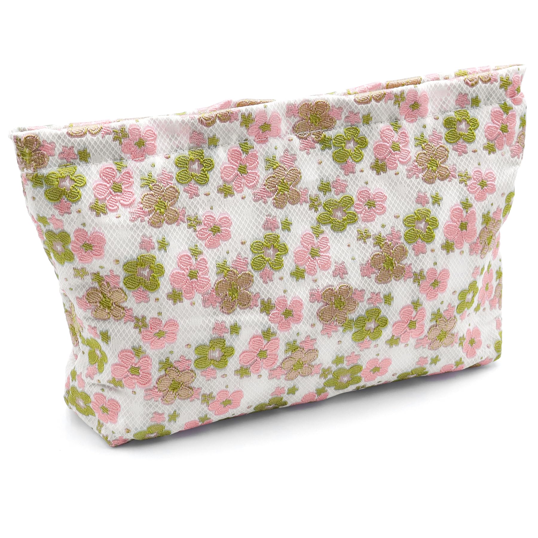 Floral Makeup Bag for Women - Large Capacity Cosmetic Organizer with Zipper - Travel Toiletry Bag for Makeup Brushes & Beauty Essentials - Perfect for Vacation, Gym & Daily Use