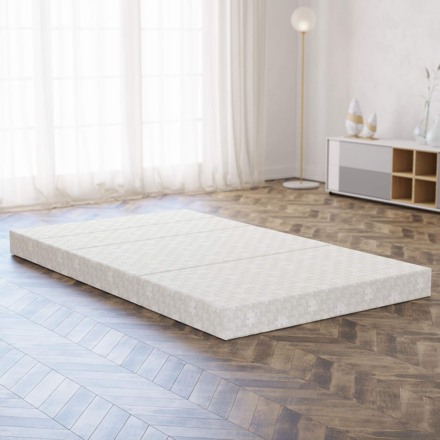 Ambesonne Grey Foldable Mattress for Gaming & Hobbies - 78.7