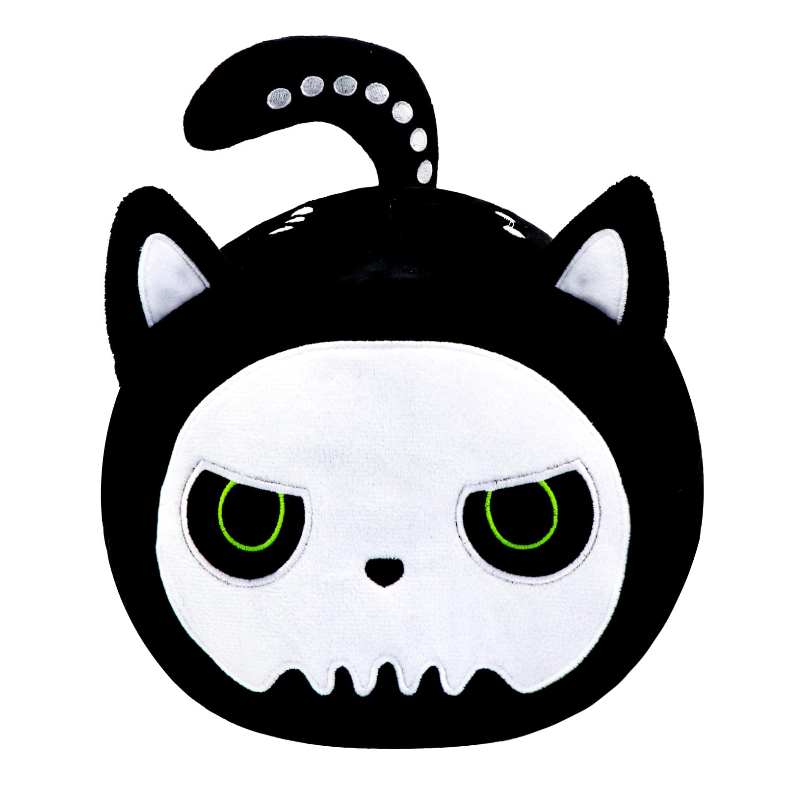 Halloween Black Cat Plush Toy - Soft Stuffed Animal Pillow with Skeleton Design, Cute Gift for Kids & Adults (Birthday, Home Decor) - Perfect for Halloween Parties, Bedroom Decor, and Cozy Cuddling
