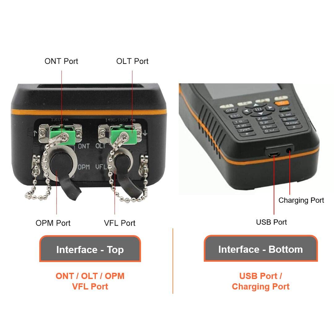 TM70B PON Power Meter with Visual Fault Locator - 3-in-1 Fiber Optic Tester for PON Network Installation & Maintenance | Perfect for FTTH, GPON, and EPON Testing in Telecom Engineering