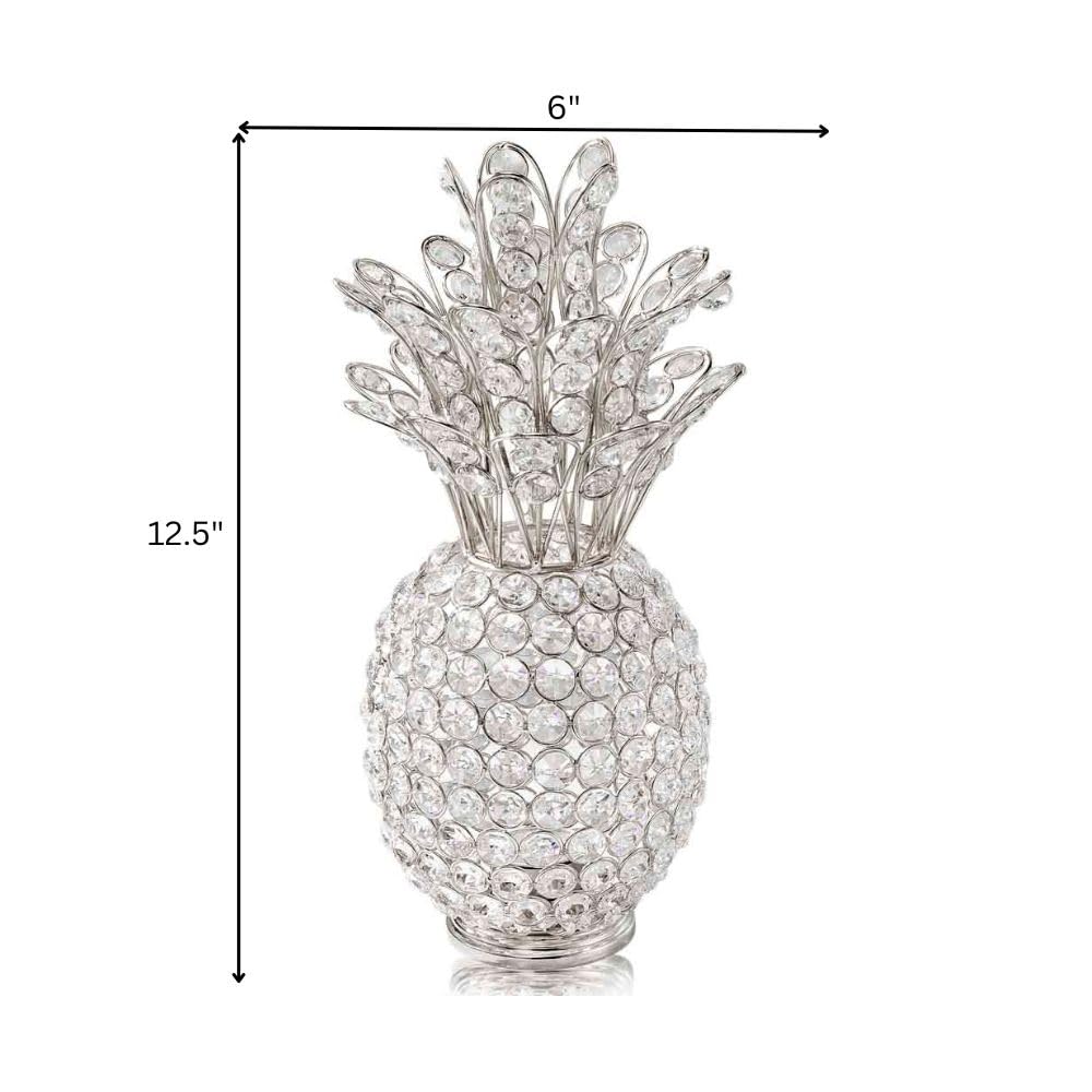 Crystal Silver Pineapple Decor - 12.5