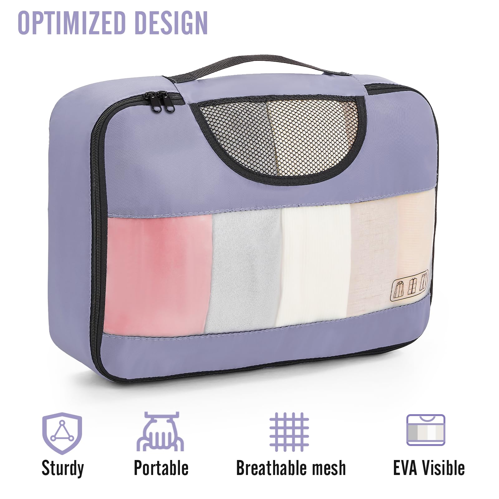 Veken 8-Piece Travel Packing Cubes Set - XL/L/M/S Suitcase Organizer Bags for Luggage & Road Trips | Perfect for Business Travel, Vacation & Weekend Getaways