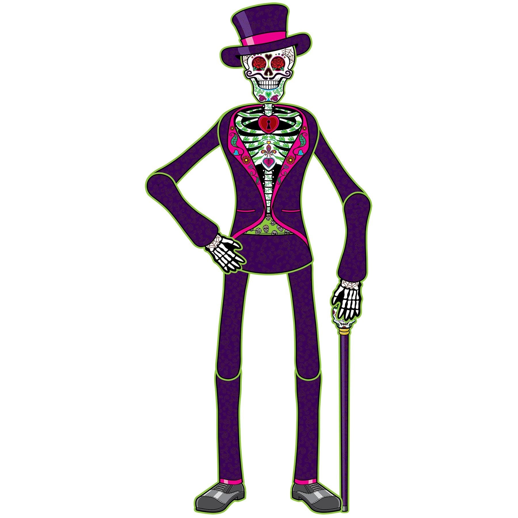 12 Pack Beistle Jointed Day of the Dead Male Skeleton Decorations - Perfect for Halloween, Dia de los Muertos Party & Home Decor