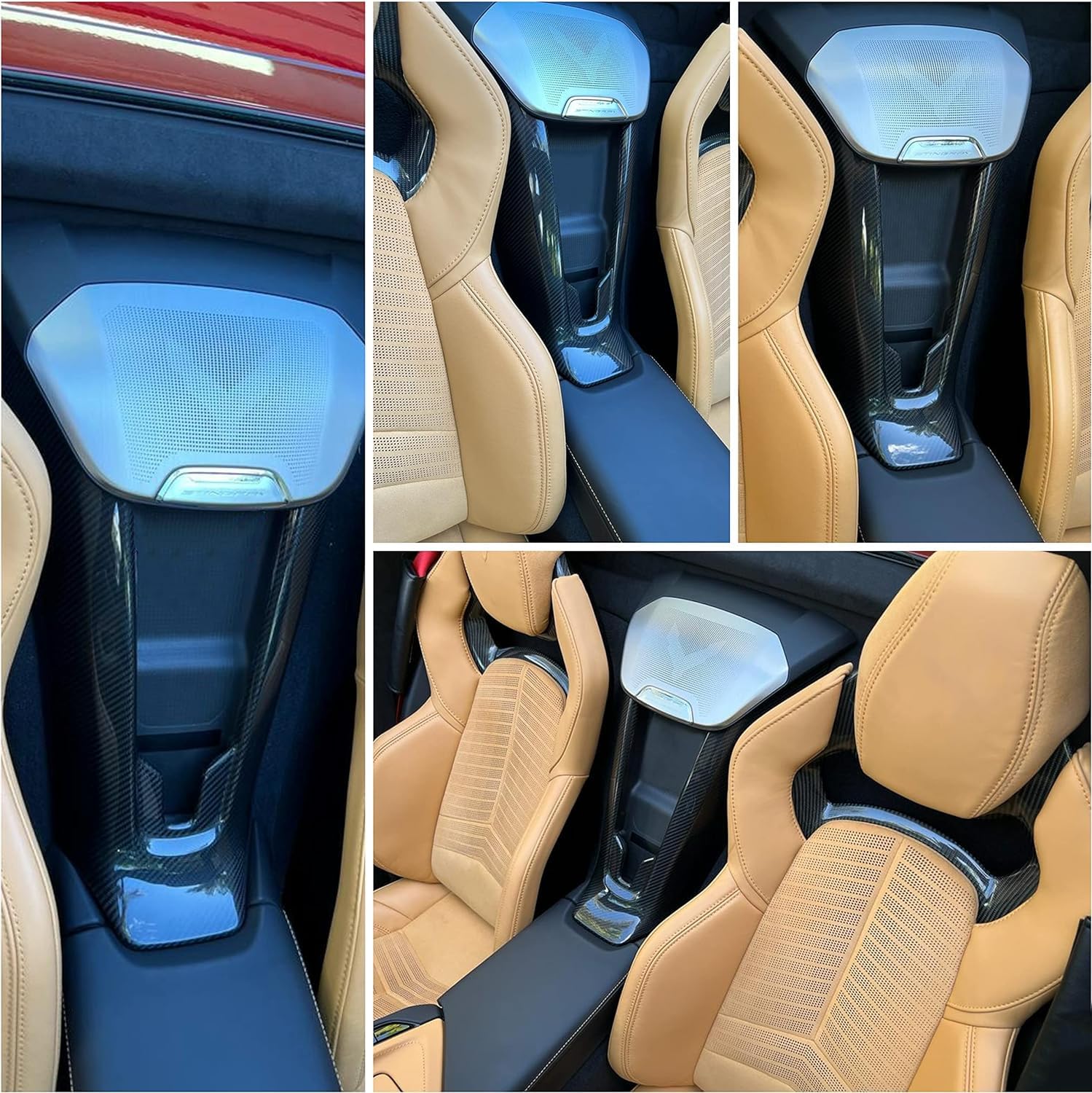 Carbon Fiber Wireless Charging Dock & Center Console Cover for Chevrolet Corvette C8 Stingray (2020-2024) - High Gloss Black | Interior Upgrade for Z51 & Z06 Models | Perfect for Road Trips & Daily Commuting