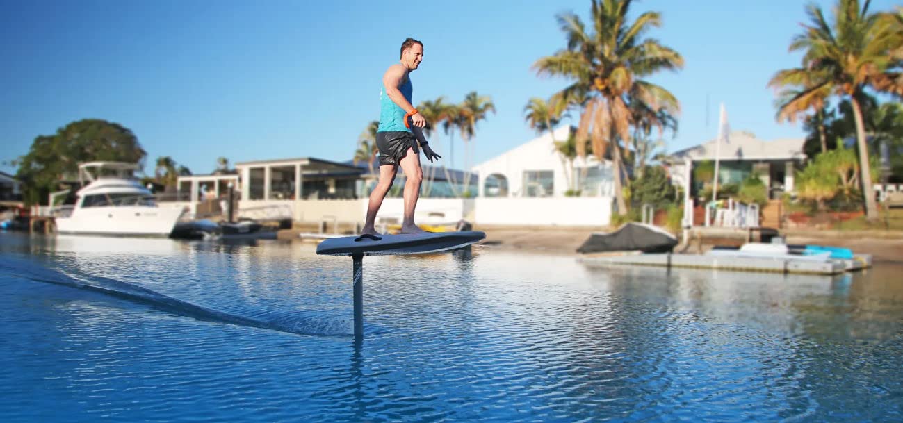 Waydoo Flyer ONE Plus eFoil - Electric Hydrofoil Surfboard with 25mph Top Speed & 120 Min Ride Time, Rechargeable Battery, World's First Cordless eFoil for Water Sports, Beach Fun & Lake Adventures