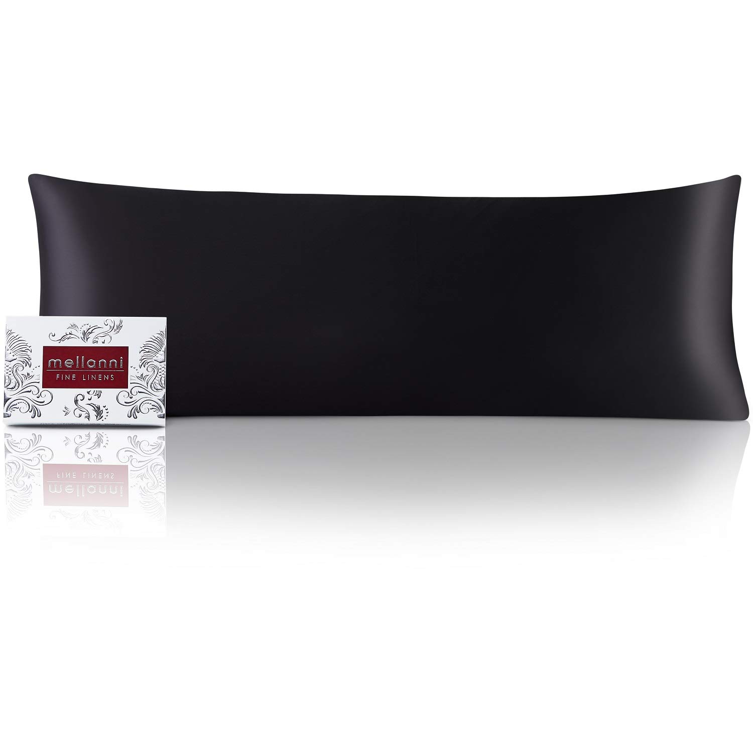Mellanni 100% Pure Silk Pillowcase Queen Size - Hypoallergenic & Cooling Silk Pillow Cover for Hair & Skin Care, Anti-Wrinkle, Easy Wash - Luxury Bedding with Hidden Zipper (Queen, Black) - Perfect for Hot Sleepers & Sensitive Skin