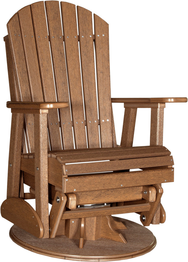 LuxCraft 2-Foot Adirondack Swivel Glider Chair - Outdoor Patio Rocking Chair for Garden, Deck, Porch & Backyard Relaxation