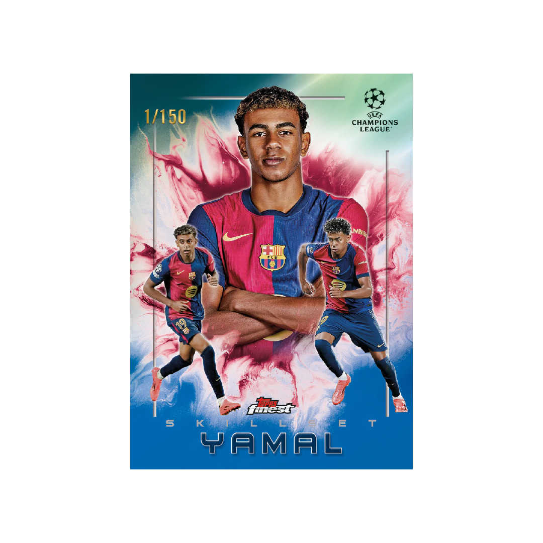 2024/25 Topps Finest UEFA Club Competitions Hobby Box - Premium Soccer Trading Cards Collection - Perfect for Collectors & Fantasy League Fans