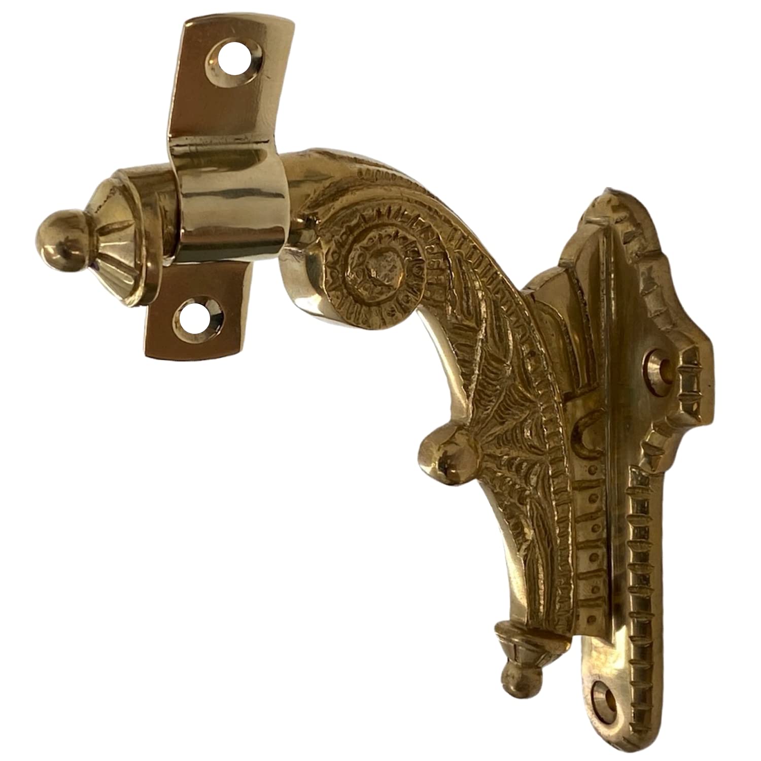 Brass Spider Web Hand Rail Bracket - Decorative Staircase Railing Support for Indoor/Outdoor Stairs, Porches & Balconies