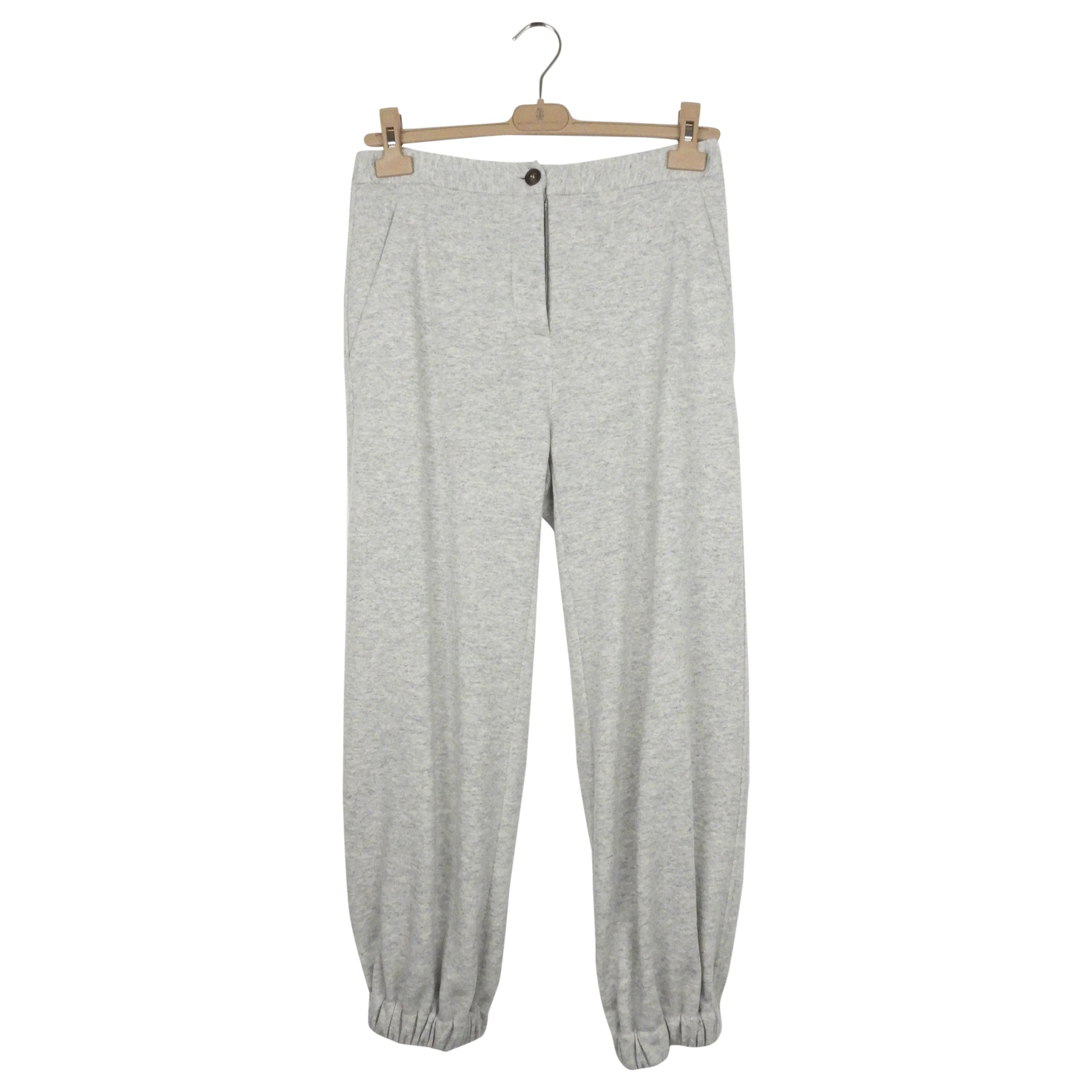 Brunello Cucinelli Grey Heather Cashmere Blend Jogger Pants for Men - Soft Luxury Sweatpants with Elastic Waistband - Perfect for Lounge, Travel & Casual Wear
