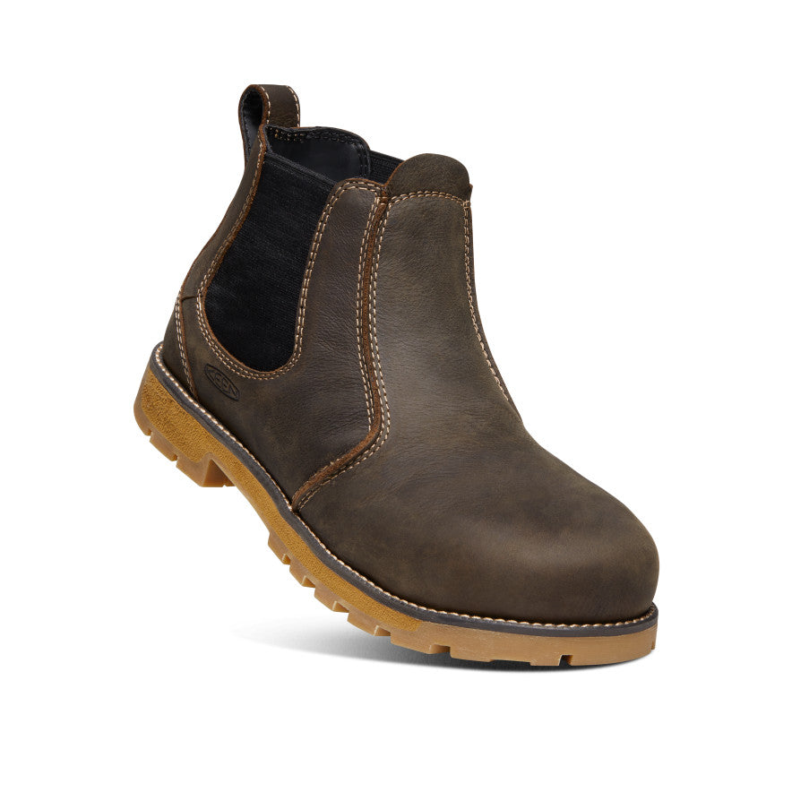 Men's Seattle Romeo Aluminum Toe Work Boots - Cascade Brown/Gum Leather - Slip Resistant & Comfortable for Construction, Hiking & Outdoor Work