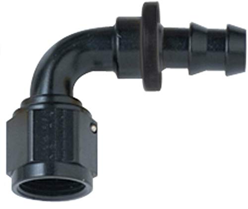 90 Degree 8AN to 8AN 8000 Series Push-Lite Hose End Fitting - Black (P/N 209008-BL) by FRAGOLA - Perfect for High-Performance Fuel & Oil Systems in Racing & Automotive Applications