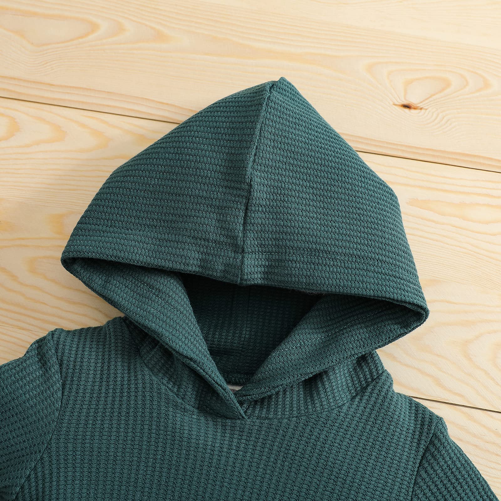 Ynibbim Winter Newborn Baby Clothes Set - 2PCS Unisex Hooded Outfits with Waffle Ribbed Design for Boys & Girls | Perfect for Winter Outings, Photo Shoots & Gift Giving