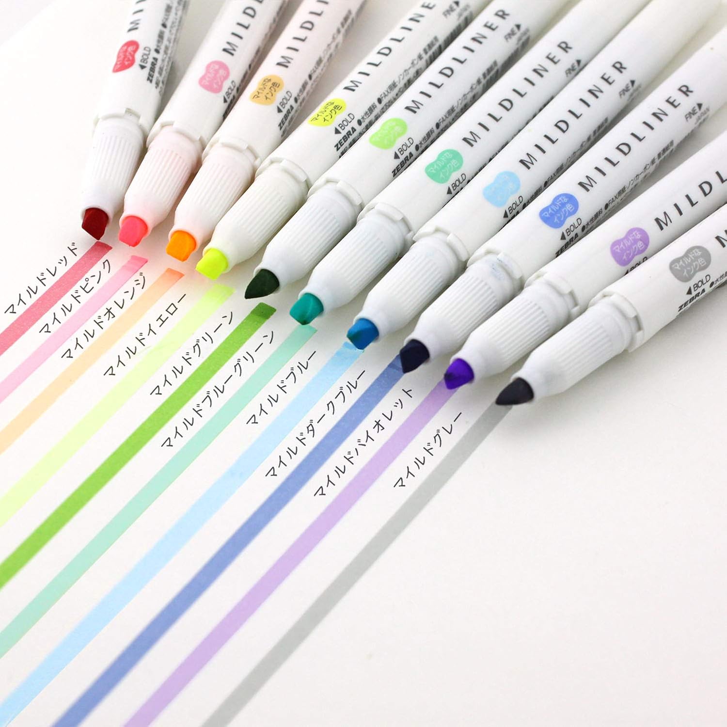 Zebra Mildliner Highlighter Pen Set - 10 Vibrant Colors, Double-Ended Highlighters for Note Taking, Journaling & Bible Study - Perfect for Hobonichi Planners, Bullet Journals & School Supplies
