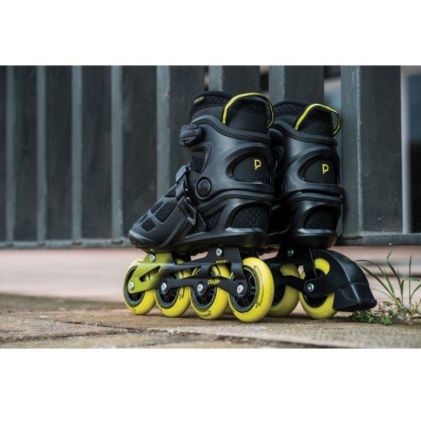 Playlife Lancer 84 Inline Skates for Adults - Black High-Performance Rollerblades for Fitness, Speed & Outdoor Skating