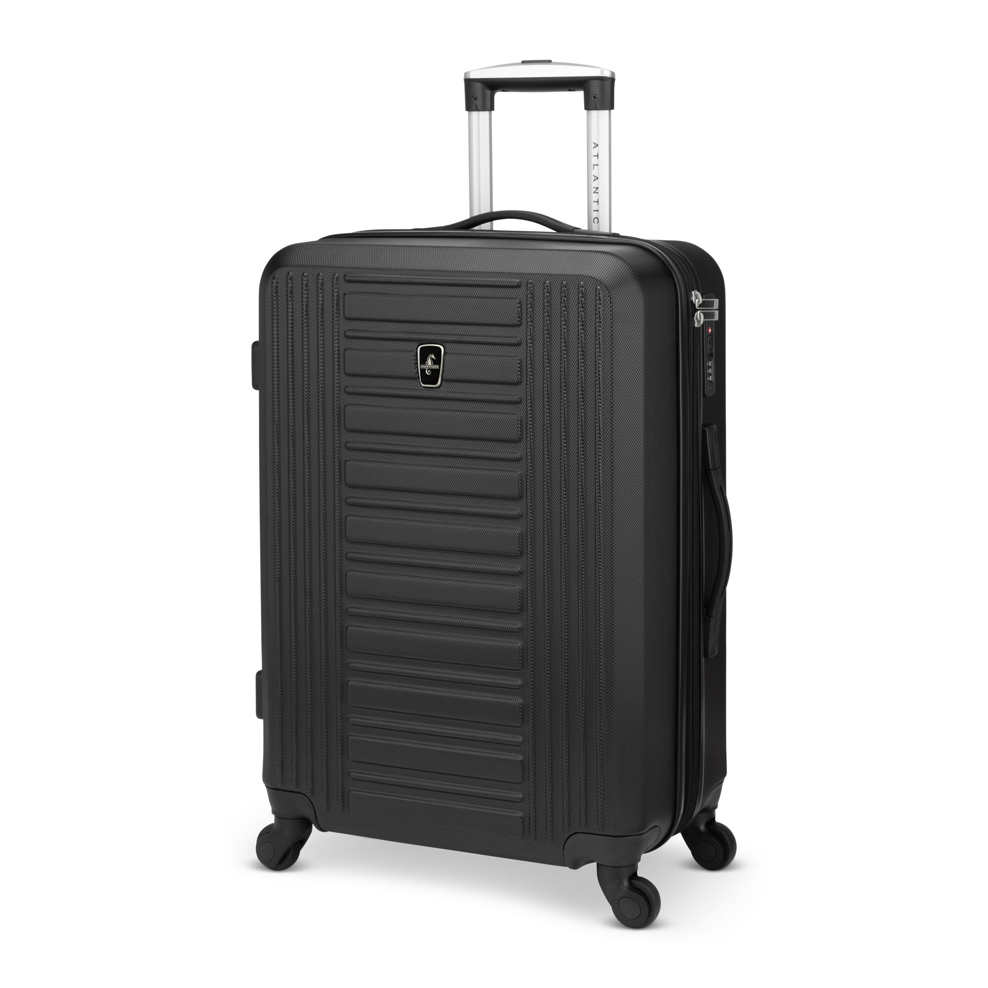 Atlantic Acclaim II 3-Piece Luggage Set - Lightweight Spinner Suitcase with TSA Lock, Durable Hardshell Carry On & Checked Bags (Black) - Perfect for Business Travel, Family Vacations & International Trips