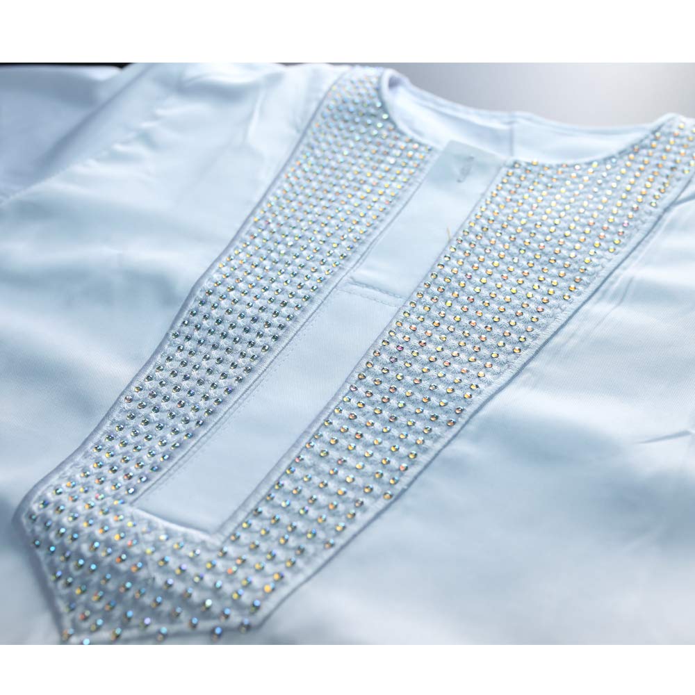 Elegant White Slim Fit Maxi Dress for Women with Diamond Border & Matching Headwrap - African Inspired Formal Gown for Weddings, Parties & Special Occasions