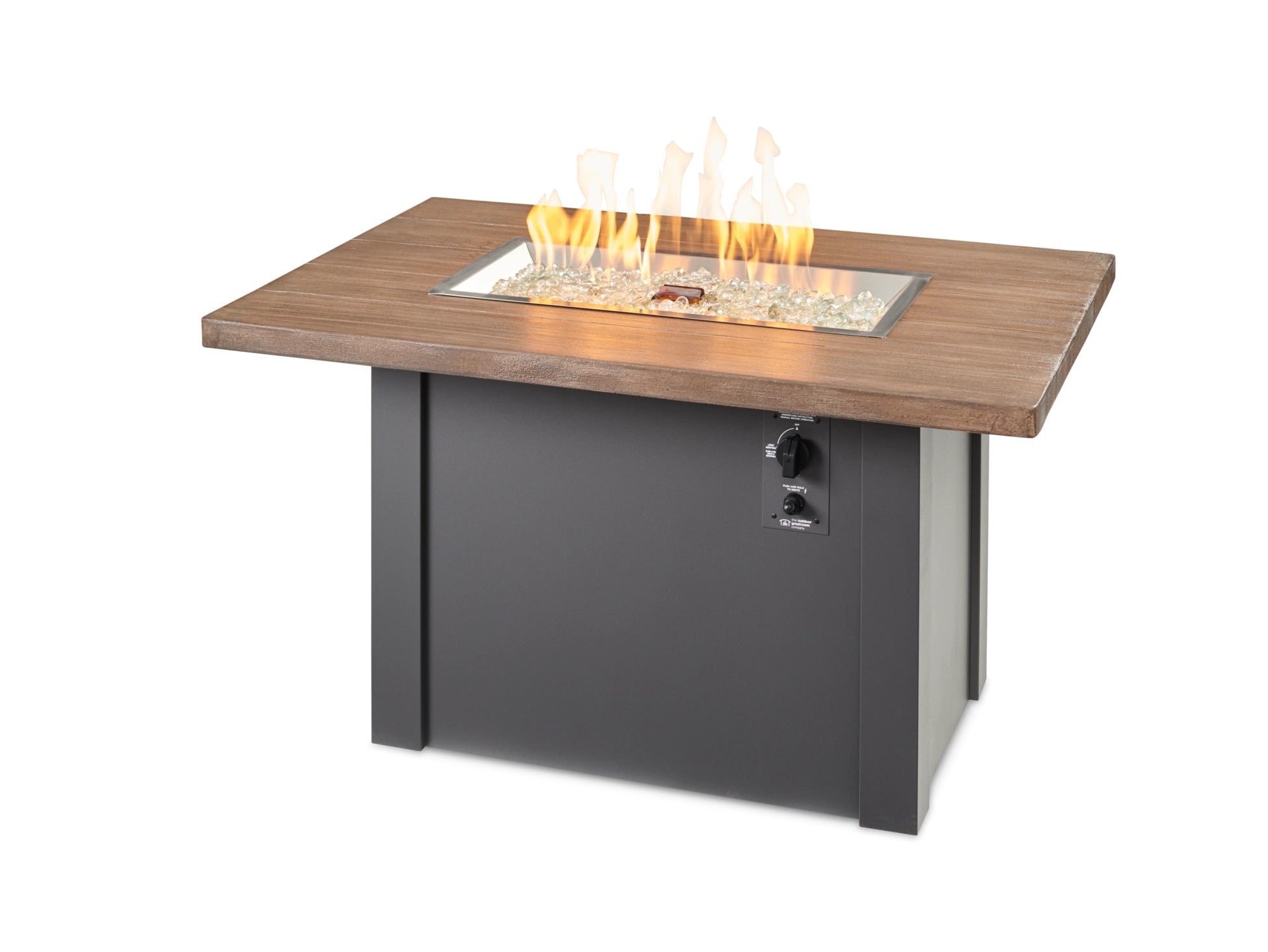 Havenwood Rectangular Gas Fire Pit Table by The Outdoor Greatroom Company - Perfect for Patio, Backyard, and Outdoor Gatherings