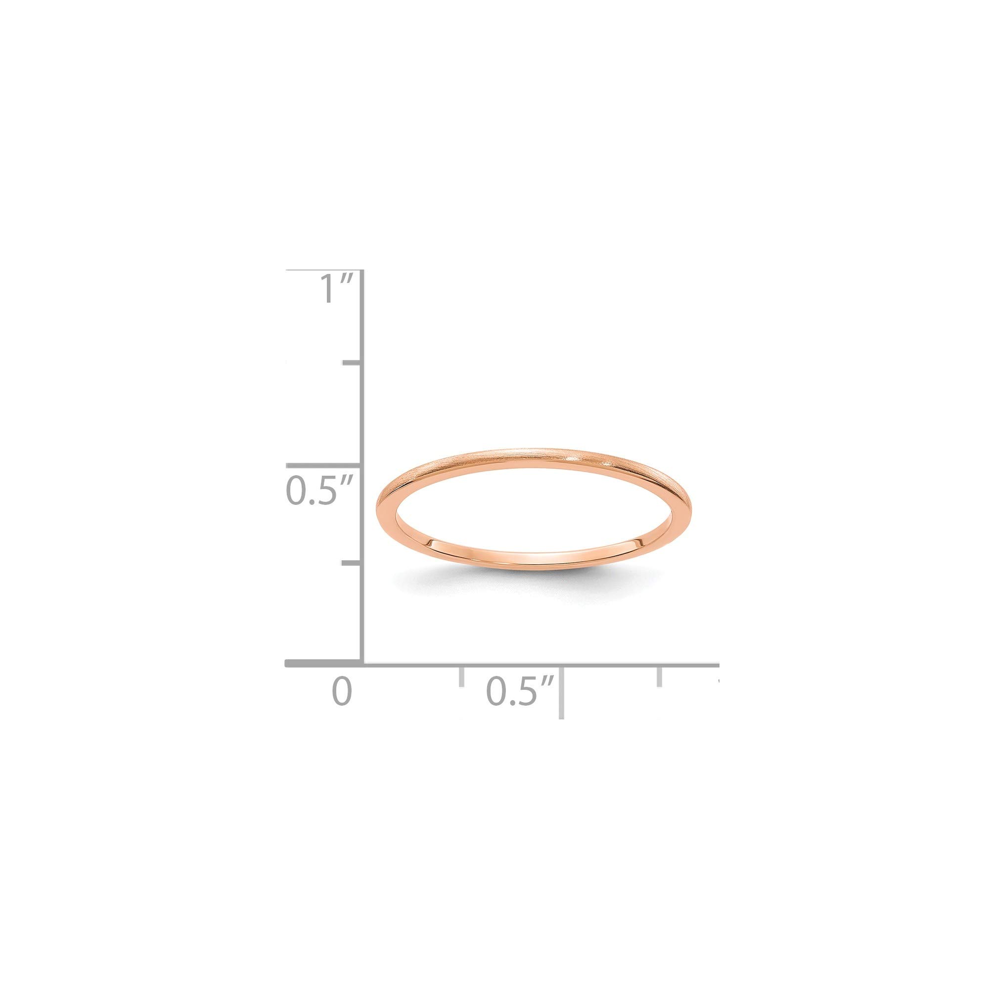 10K Rose Gold 1.2mm Half Round Satin Stackable Band Ring - Size 4.5 - Dainty Wedding Band, Anniversary Ring, Everyday Jewelry for Women - Perfect for Stacking, Gifts & Special Occasions