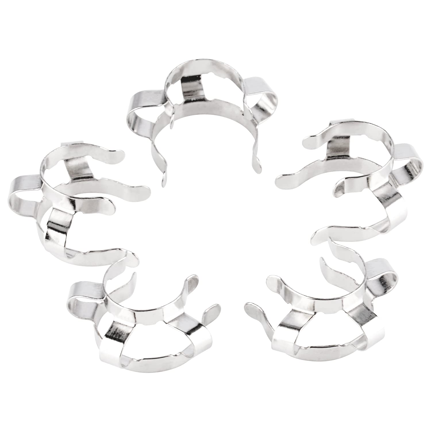Labasics 14mm Metal Keck Clips (5-Pack) - Heavy Duty Lab Clamps for 14/20 Glass Joints - Perfect for Chemistry Experiments, Distillation Setups & Laboratory Glassware Connections