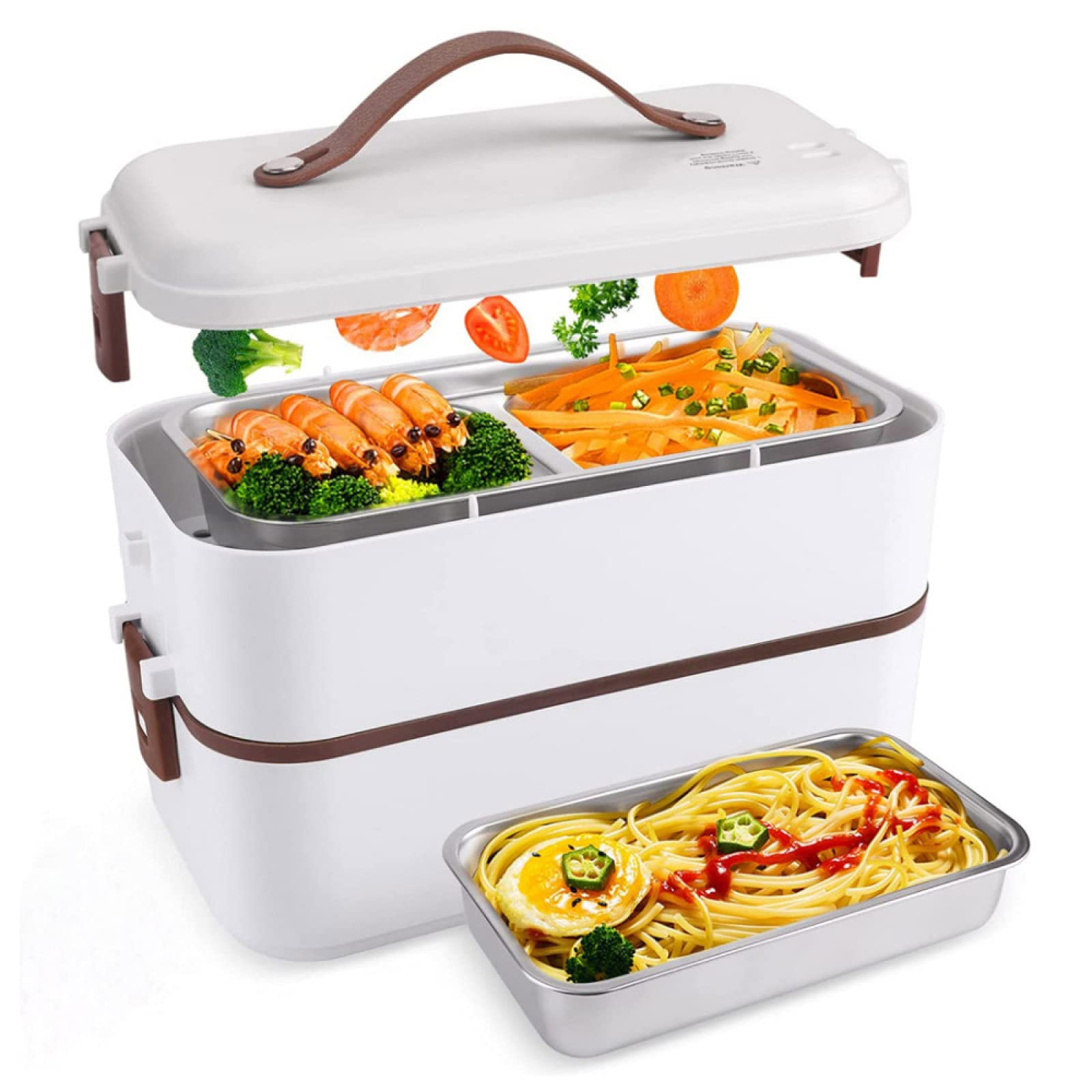 Portable Electric Lunch Box for Girls - Stainless Steel Bento Container with Detachable Liner, Easy to Clean - Perfect for School, Office & Home Use - Ideal for Teen Girls in Middle School & College Students