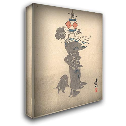 Shibata Zeshin Japanese Obon Festival Hanging Lantern Canvas Art - 20x24 Inch Stretched Gallery Wrap Wall Decor for Home, Office & Traditional Celebrations