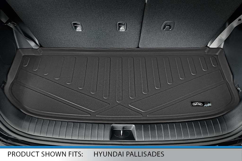 SMARTLINER All-Weather Custom Cargo Trunk Liner Floor Mat for 2020-2025 Hyundai Palisade (3rd Row) - Durable Black Rubber Protection | Perfect for Road Trips, Grocery Hauling & Pet Transport