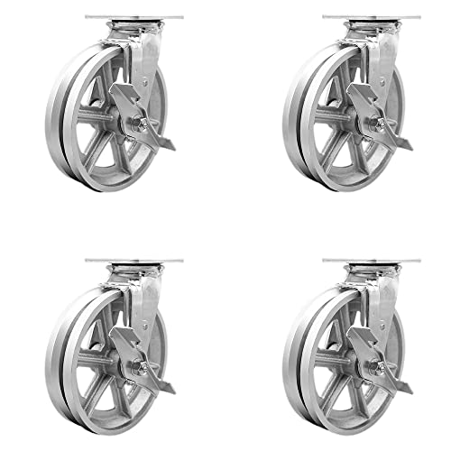 4 Swivel - Brakes & Bolt on Swivel Locks - Silver