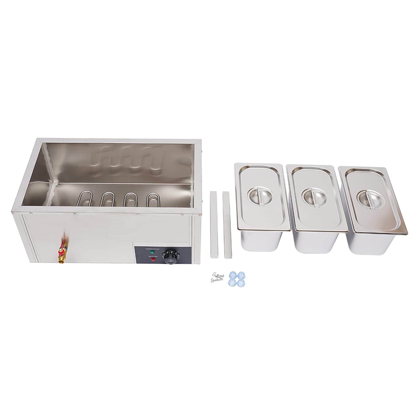 850W Commercial Electric Food Warmer - 3 Pot Stainless Steel Steam Table (3x7L) for Restaurants & Catering | Countertop Hot Well | Durable 110V | Perfect for Buffets, Banquets & Food Service Stations